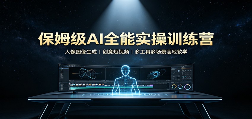 保姆级AI全能实操训练营：人像图像生成，创意短视频，多工具多场景落地教学-藏宝阁