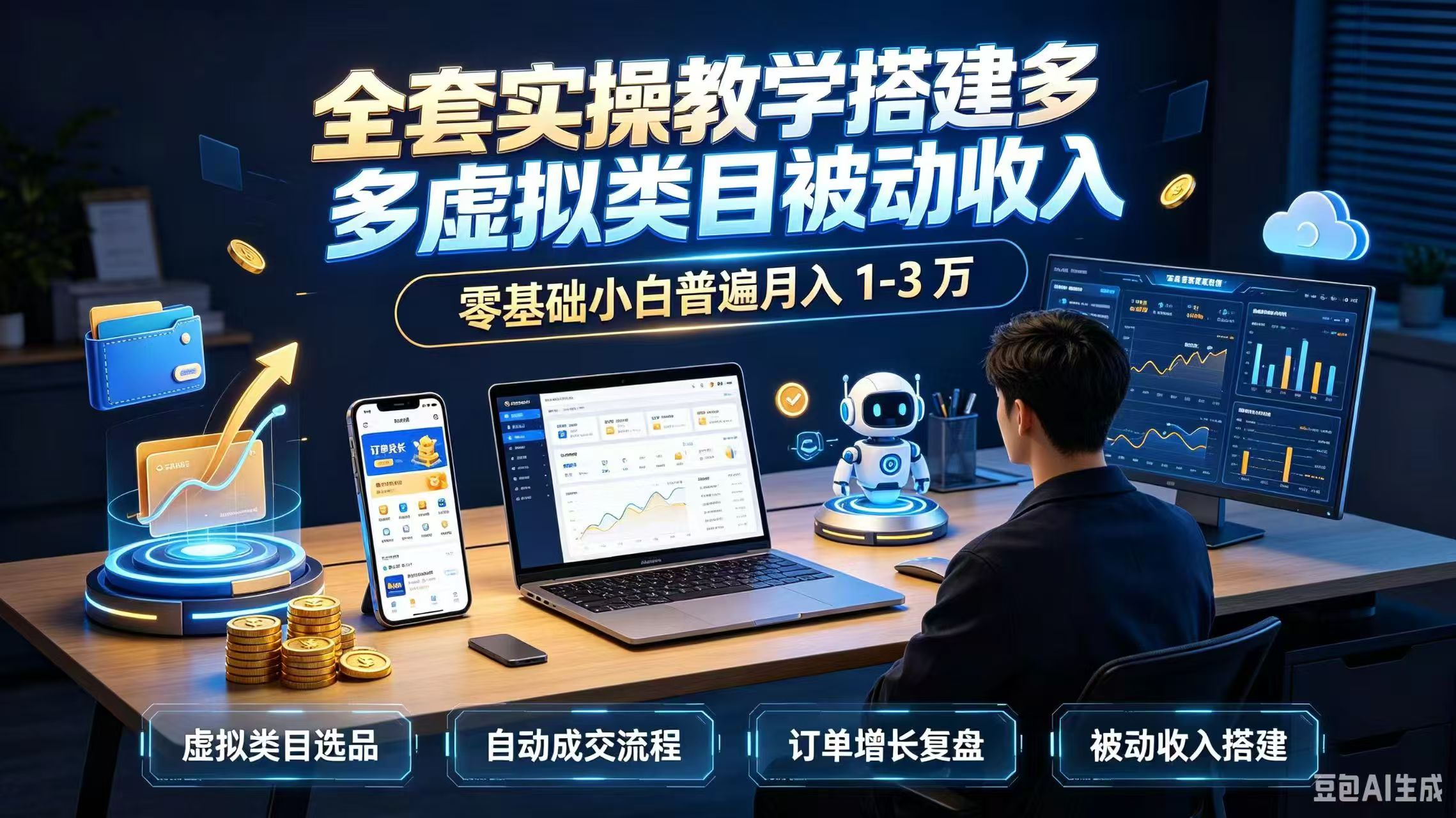 全套实操教学搭建多多虚拟类目被动收入，零基础小白普遍月入 1-3 万-藏宝阁