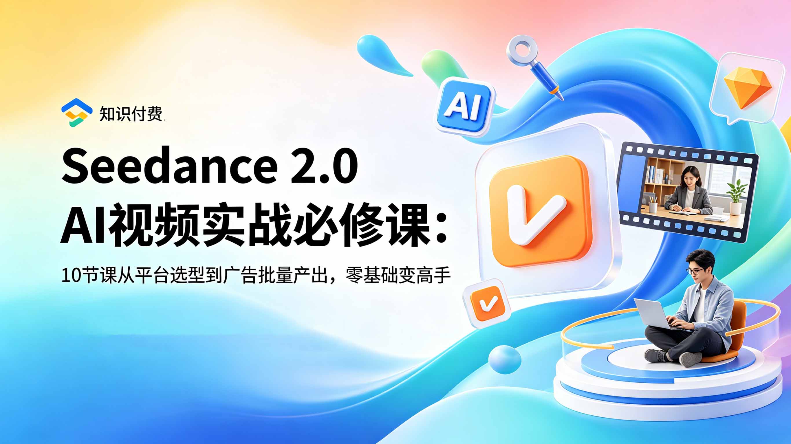 Seedance 2.0 AI视频实战必修课：10节课从平台选型到广告批量产出，零基础变高手-藏宝阁