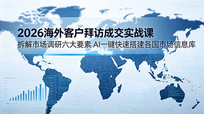2026海外客户拜访成交实战课：拆解市场调研六大要素，AI一键快速搭建各国市场信息库-藏宝阁