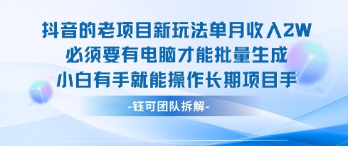 老项目新玩法单月收入2W小白有手就能操作长期项目-藏宝阁