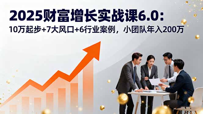 2025财富增长实战课6.0：10万起步+7大风口+6行业案例，小团队年入200万-藏宝阁