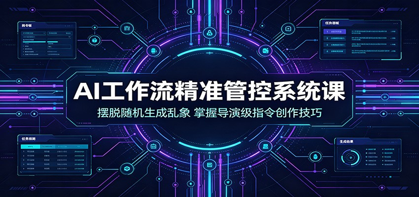 AI工作流精准管控系统课：摆脱随机生成乱象，掌握导演级指令创作技巧-藏宝阁