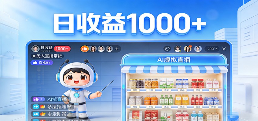不用露脸不用说话，24小时自动卖货赚钱，全天自动直播，收益看得见-藏宝阁