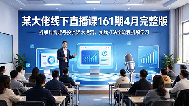 某大佬线下直播课161期4月完整版，拆解抖音起号投流话术运营，实战打法全流程拆解学习-藏宝阁
