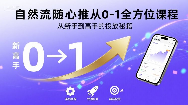 自然流随心推从0-1全方位课程，从新手到高手的投放秘籍-藏宝阁