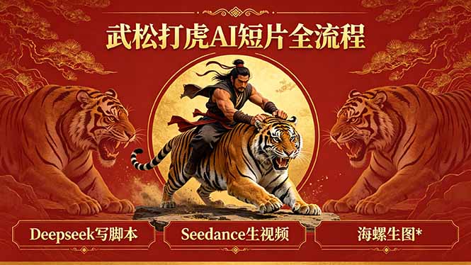 武松打虎AI短片全流程：Deepseek写脚本+Seedance生视频+海螺生图-藏宝阁
