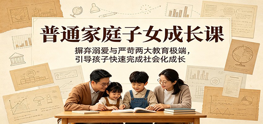 普通家庭子女成长课：摒弃溺爱与严苛两大教育极端，引导孩子快速完成社会化成长-藏宝阁