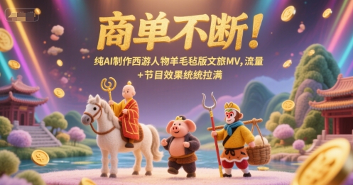 商单不断！纯AI制作西游人物羊毛毡版文旅MV，流量+节目效果统统拉满-藏宝阁