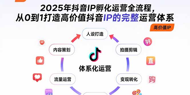 2025年抖音IP孵化运营全流程，从0到1打造高价值抖音IP的完整运营体系-藏宝阁