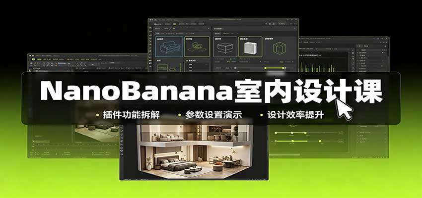 NanoBanana室内设计课：无限画布配置，插件实操，生图改图视频制作-藏宝阁