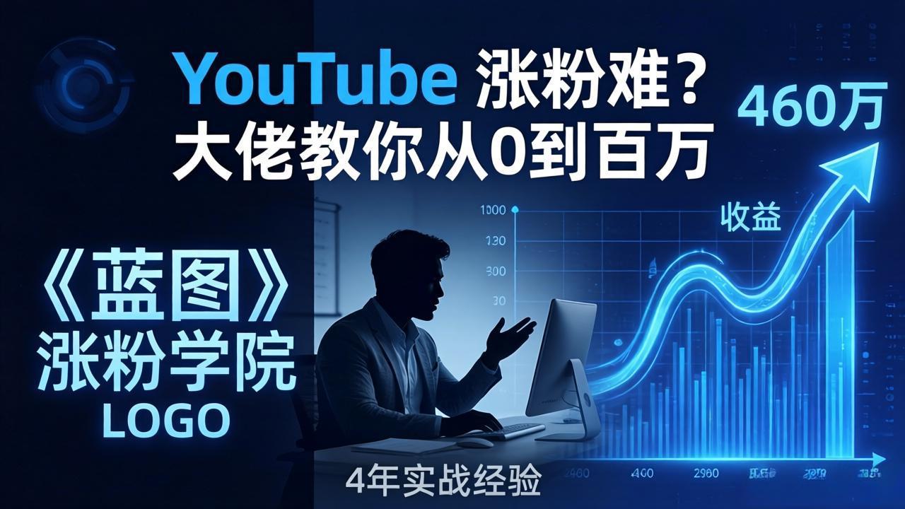 YouTube 涨粉难？《蓝图涨粉学院》：4 年赚 460 万的大佬教策略，从0到百万有路径！-藏宝阁