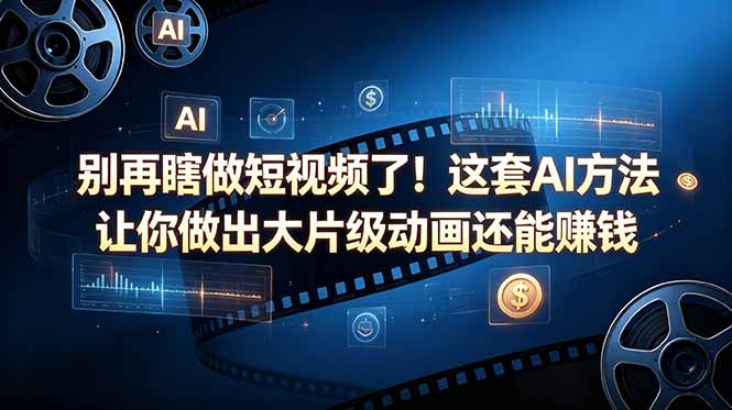 别再瞎做短视频了！这套 AI 方法让你做出大片级动画还能赚钱【原创双语字幕】-藏宝阁
