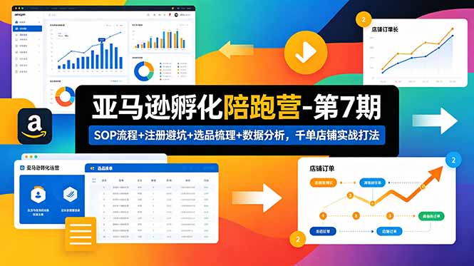 亚马逊孵化陪跑营-第7期：SOP流程+注册避坑+选品梳理+数据分析，千单店铺实战打法(更新0625-藏宝阁