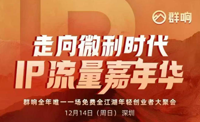 2025ip嘉年华万人12月14深圳线下课，走向微利时代，IP流量嘉年华，实操性极强的商业干货课-藏宝阁