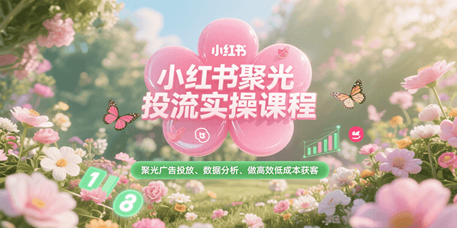 小红书聚光投流实操课程，聚光广告投放、数据分析、做高效低成本获客-藏宝阁