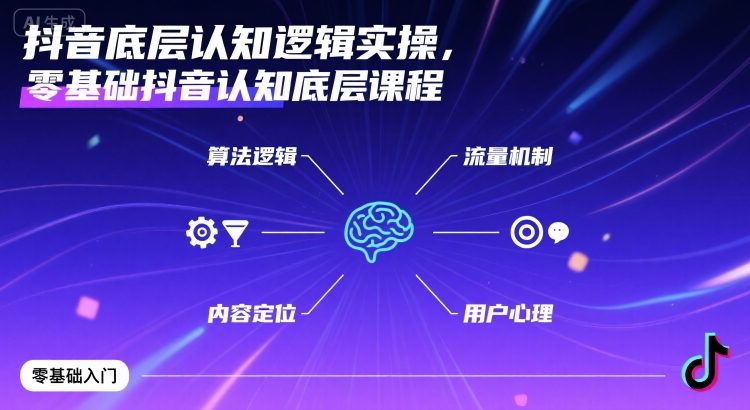 抖音底层认知逻辑实操，零基础抖音认知底层课程-藏宝阁