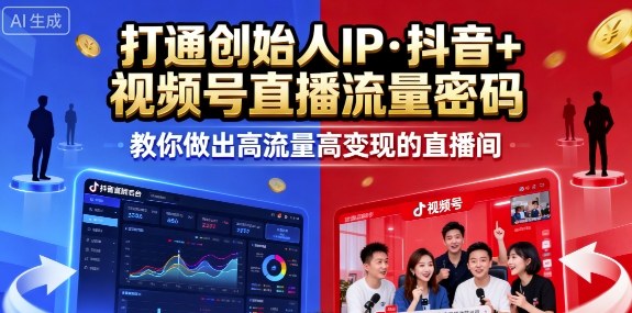 25年直播9-10两期线下课，打通创始人IP，抖音+视频号直播流量密码，教你做出高流量高变现的直播间-藏宝阁