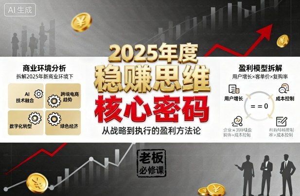 2025年度稳賺思维老板创业营，拆解2025年新商业环境下，企业实现持续盈利的核心密码-藏宝阁