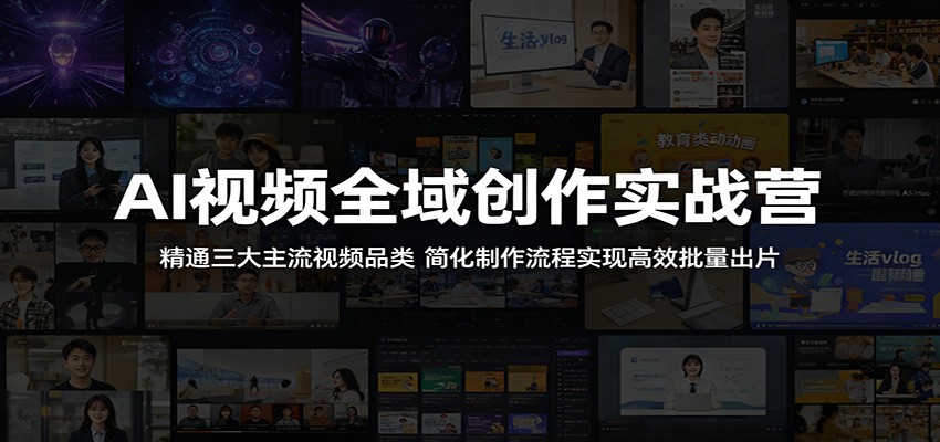 AI视频全域创作实战营：精通三大主流视频品类，简化制作流程实现高效批量出片-藏宝阁
