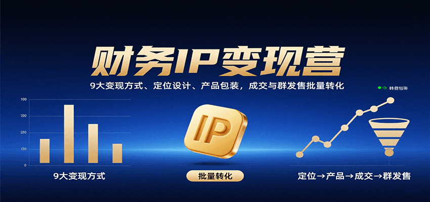 财务IP变现营：9大变现方式、定位设计、产品包装，成交与群发售批量转化-藏宝阁