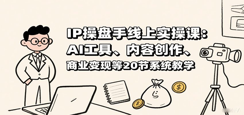 IP操盘手线上实操课：AI工具、内容创作、商业变现等20节系统教学-藏宝阁