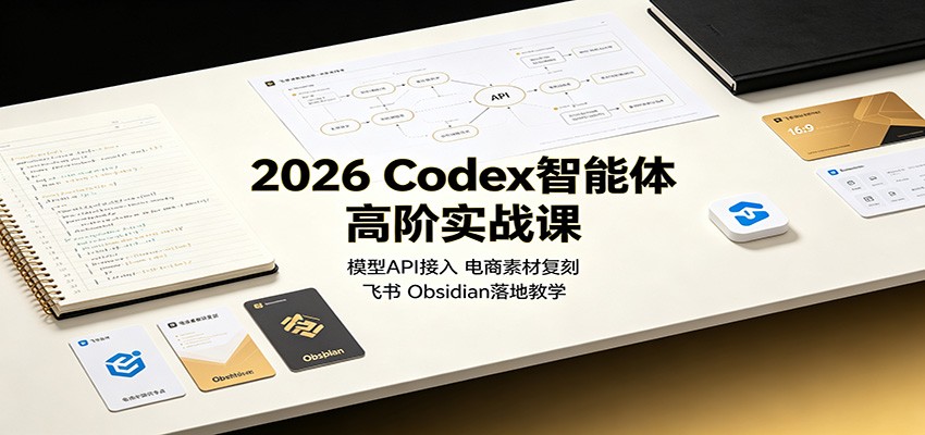 2026 Codex智能体高阶实战课：模型API接入，电商素材复刻，飞书Obsidian落地教学-藏宝阁