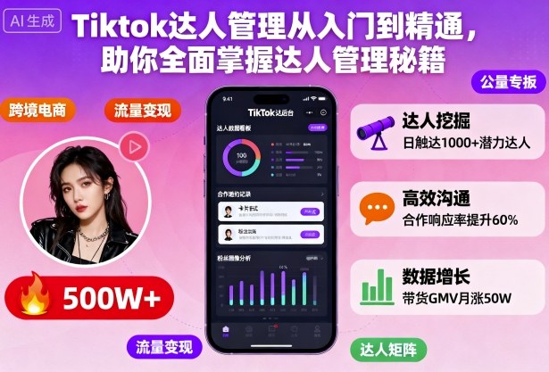 Tiktok达人管理从入门到精通，助你全面掌握达人管理秘籍-藏宝阁