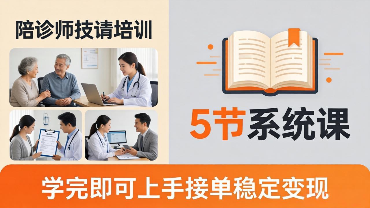 想做陪诊师不知从何下手？5节系统课教你掌握核心技能，学完即可上手接单稳定变现-藏宝阁