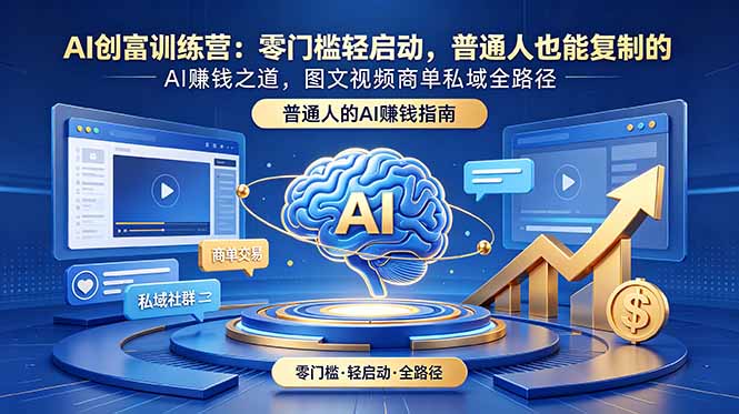 AI创富训练营：零门槛轻启动，普通人也能复制的AI赚钱之道，图文视频商单私域全路径-藏宝阁