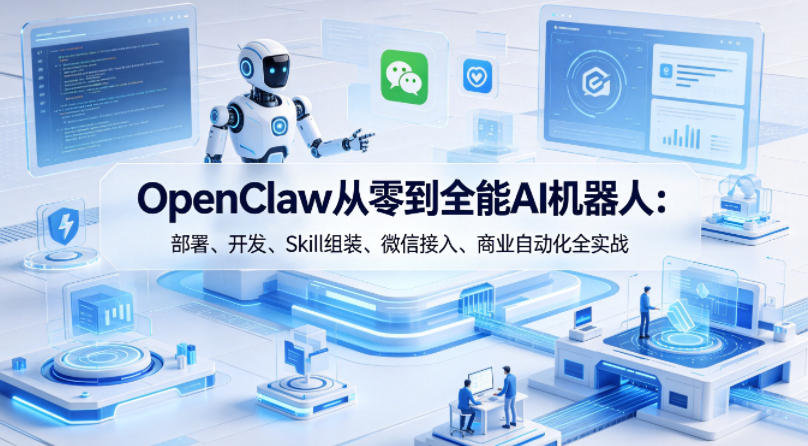OpenClaw从零到全能AI机器人：部署、开发、Skill组装、微信接入、商业自动化全实战-藏宝阁