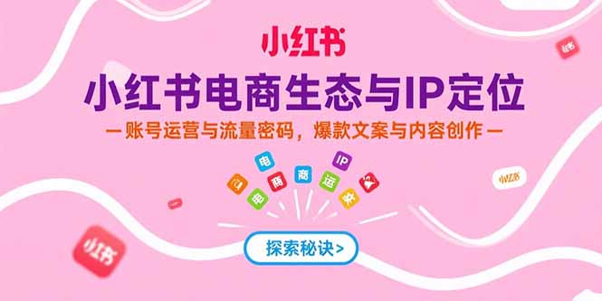 小红书电商生态与IP定位，账号运营与流量密码，爆款文案与内容创作-藏宝阁