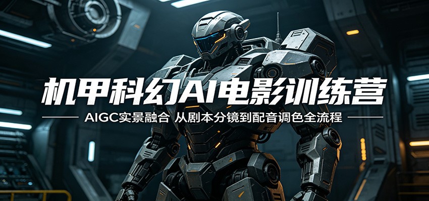 机甲科幻AI电影训练营：AIGC实景融合，从剧本分镜到配音调色全流程-藏宝阁