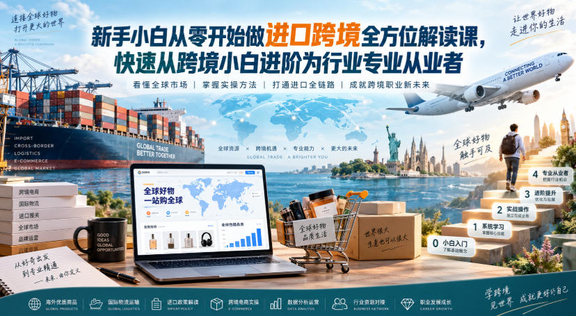 新手小白从零开始做进口跨境全方位解读课，快速从跨境小白进阶为行业专业从业者-藏宝阁