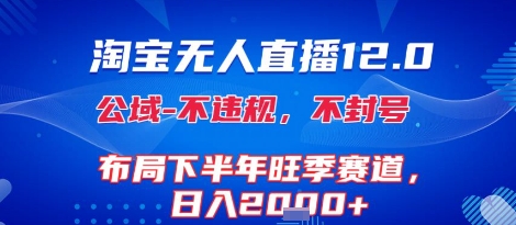 淘宝无人直播12.0，不封号，不违规，布局下半年旺季赛道，日入1k+(独家技术)【揭秘】-藏宝阁