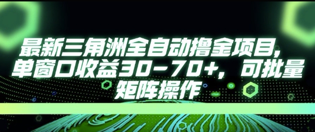 最新AI全自动游戏撸金项目，单窗口收益30-70+，可批量操作【揭秘】-藏宝阁