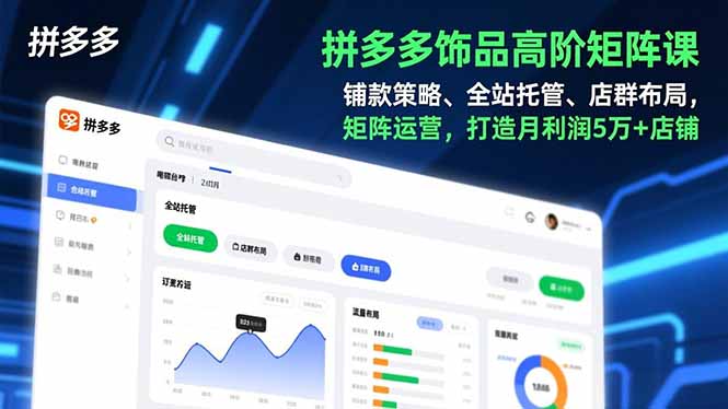 拼多多饰品高阶矩阵课，铺款策略、全站托管、店群布局，矩阵运营，打造月利润5万+店铺-藏宝阁