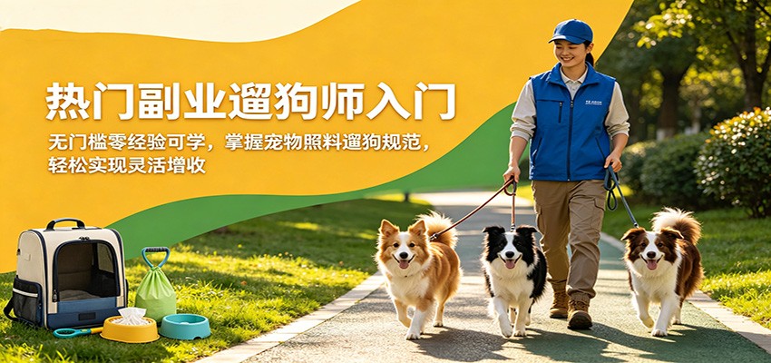 热门副业遛狗师入门，无门槛零经验可学，掌握宠物照料遛狗规范，轻松实现灵活增收-藏宝阁