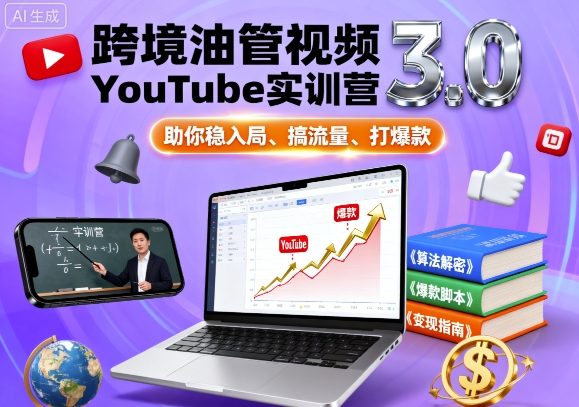 跨境油管视频YouTube实训营3.0，助你稳入局、搞流量、打爆款-藏宝阁