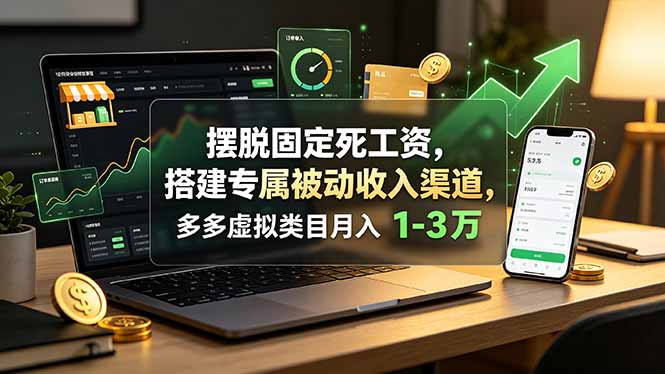摆脱固定死工资，搭建专属被动收入渠道，多多虚拟类目月入 1-3 万-藏宝阁