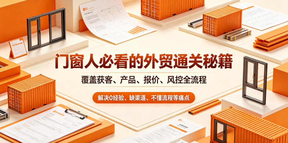 门窗人必看的外贸通关秘籍，块覆盖获客、产品、报价、风控全流程，解决0经验、缺渠道、不懂流程等痛点-藏宝阁