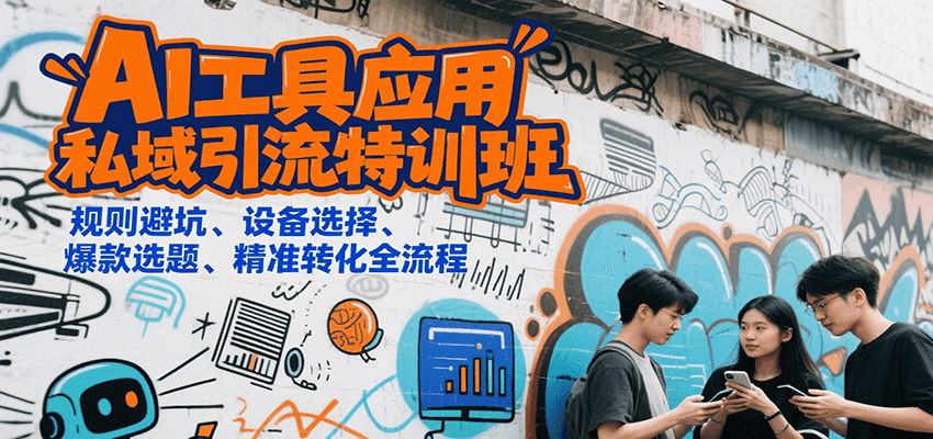 AI工具应用私域引流特训班，规则避坑、设备选择、爆款选题、精准转化全流程-藏宝阁