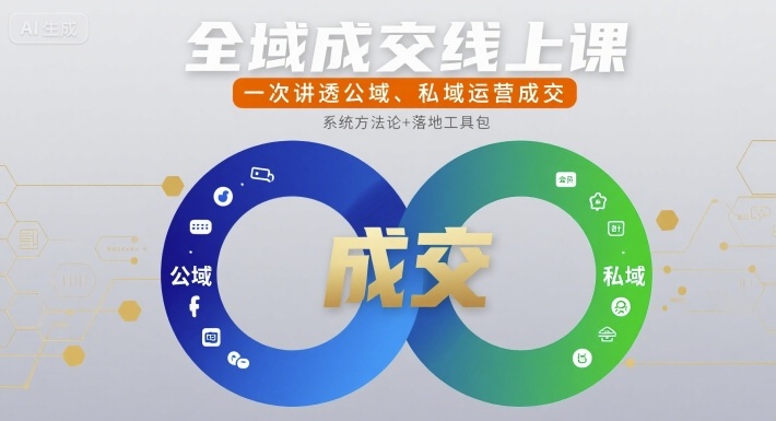 全域成交线上课，一次讲透公域、私域运营成交-藏宝阁