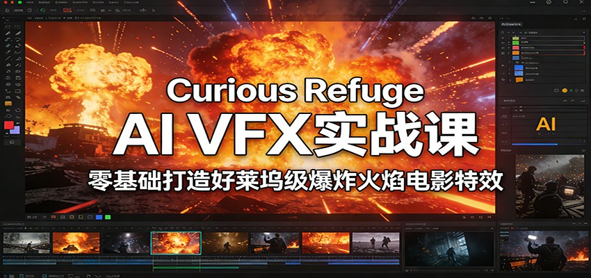 Curious Refuge AI VFX实战课，零基础打造好莱坞级爆炸火焰电影特效-藏宝阁