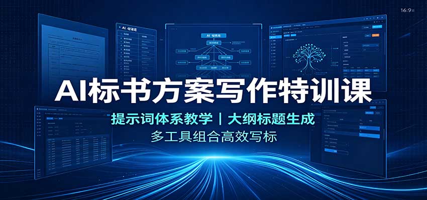 AI标书方案写作特训课：提示词体系教学，大纲标题生成，多工具组合高效写标-藏宝阁