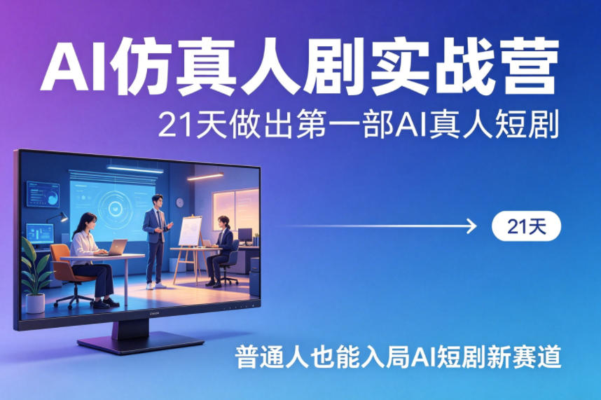 AI仿真人剧实战营，21天做出第一部AI真人短剧，普通人也能入局AI短剧新赛道(更新)-藏宝阁