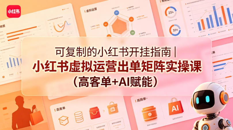可复制的小红书开挂指南｜小红书虚拟运营出单矩阵实操课(高客单+AI赋能)-藏宝阁