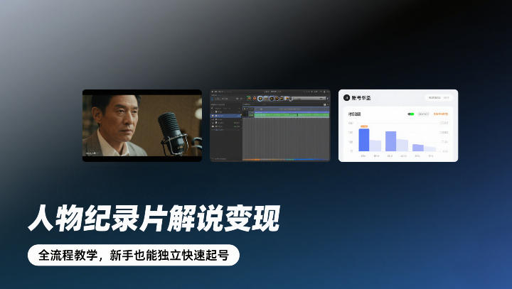 人物纪录片解说变现，全流程教学，新手也能独立快速起号-藏宝阁