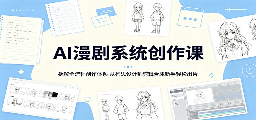AI漫剧系统创作课：拆解全流程创作体系，从构思设计到剪辑合成新手轻松出片-藏宝阁