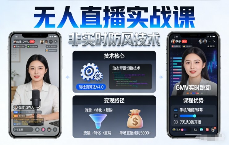 宝子哥无人直播实战课，非实时防风技术，聚焦抖音快手等平台直播带货，轻松开启直播变现之路(更新2026年08月06日)-藏宝阁